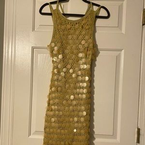 Mustard yellow midi dress